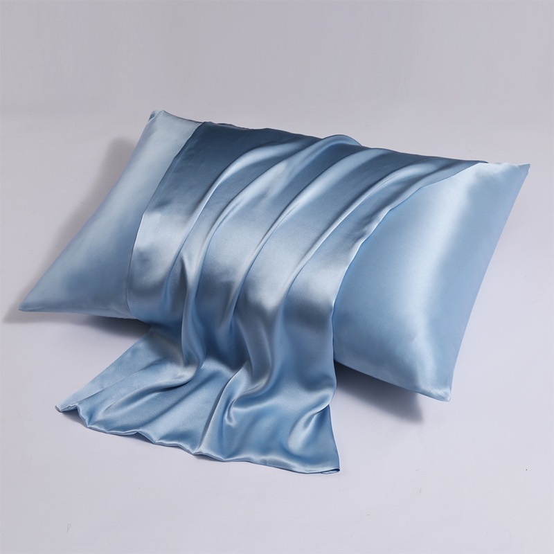 Mulberry silk pillowcase in Light Blue
