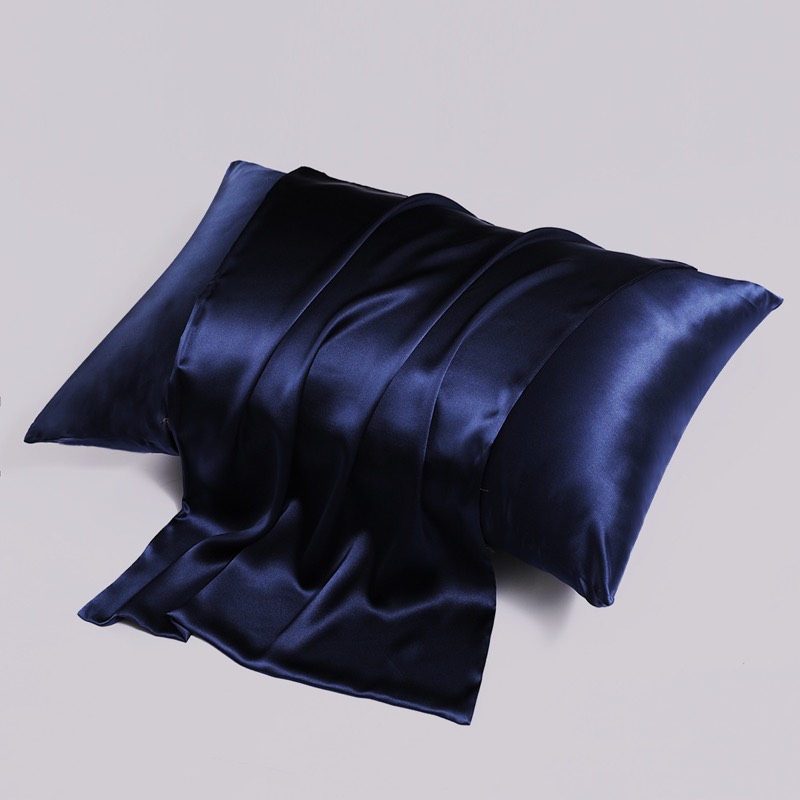 Mulberry silk pillowcase in Dark Blue